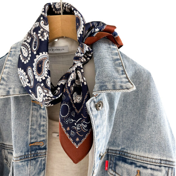 Zijden Sjaal - Halsdoek - Paisley Print - Sjaal Dames - 65 x 65cm