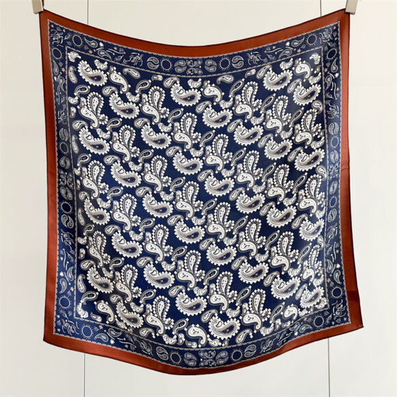 Zijden Sjaal - Halsdoek - Paisley Print - Sjaal Dames - 65 x 65cm