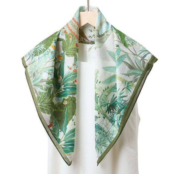 Sjaal Dames - Zijde Blend Sjaal - Vierkante Sjaal - 65 x 65 cm