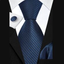 Stropdas Set - Pochet - Manchetknopen - Blauw Stropdas Set – Stropdas - Pochet – Manchetknopen – Blauw