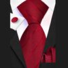 Stropdas Set - Pochet - Manchetknopen - Rood Stropdas Set – Stropdas - Pochet – Manchetknopen – Rood