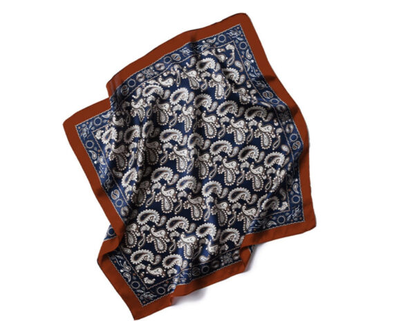 Stropdassjaal Zijde - Ascot - Zijden Sjaal - Paisley Blauw - 53 x 53cm Stropdassjaal Zijde - Ascot - Zijden Sjaal - Paisley Blauw - 53 x 53cm