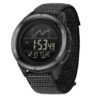 Horloge Heren - Sporthorloge - Countdown - Stopwatch - Nylon Band - Zwart