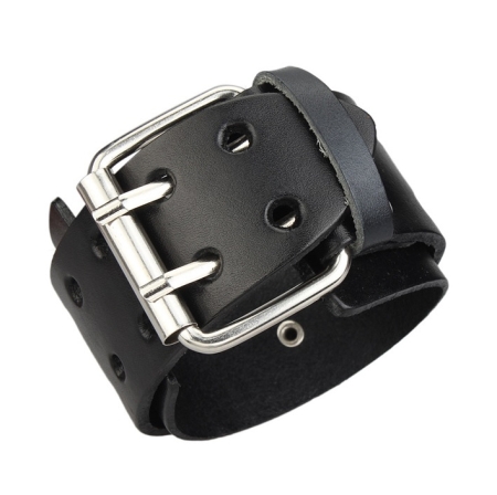 XL Leren Armband - Wide Belt - Black
